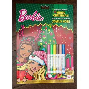 Barbie Merry Christmas Color By Number‎ Activity Set with Markers